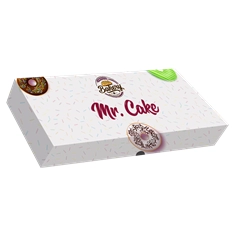 Medium Donut Box | Holds Three Donuts | Personalize with Your Logo and Contact Details